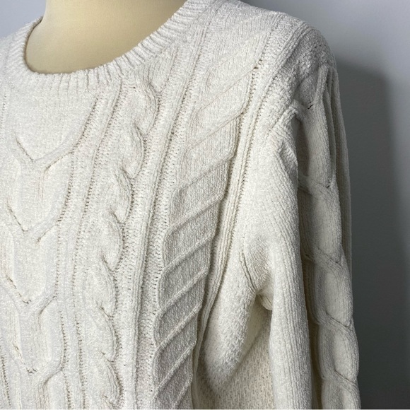 J. Jill Ivory Chenille Cable Knit Sweater - Picture 7 of 10